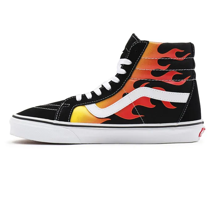 Vans HiTop Shoes Women Flame Sk8Hi Reissue Shoes Black