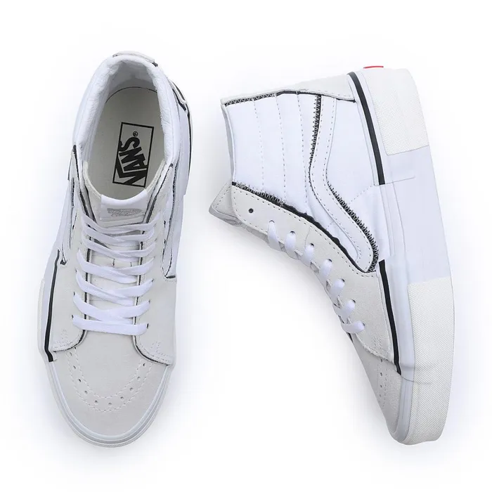 Vans HiTop Shoes Women Sk8Hi Reconstruct Shoes White
