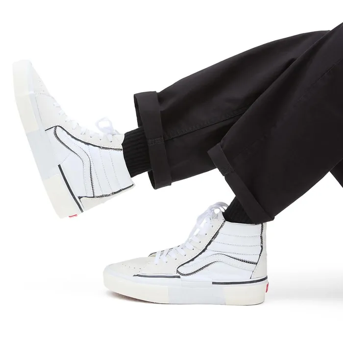 Vans HiTop Shoes Women Sk8Hi Reconstruct Shoes White