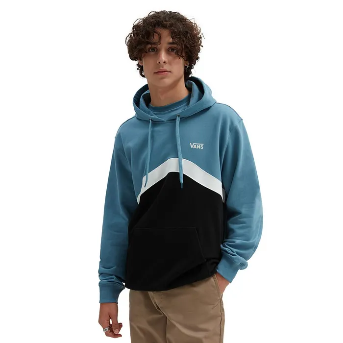 Vans Hoodies and Sweatshirts Men Sidestripe Block Pullover Hoodie Black