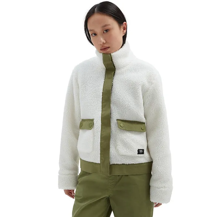 Vans Jackets and Coats Women Tevis Sherpa Fleece Jacket White