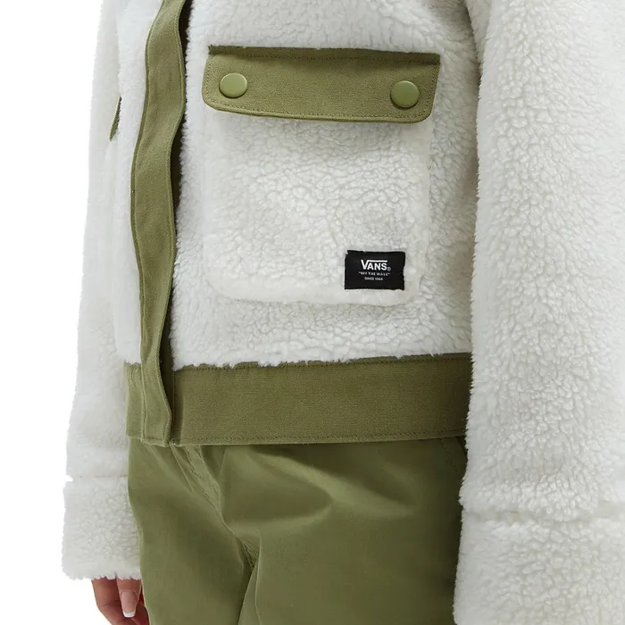 Vans Jackets and Coats Women Tevis Sherpa Fleece Jacket White