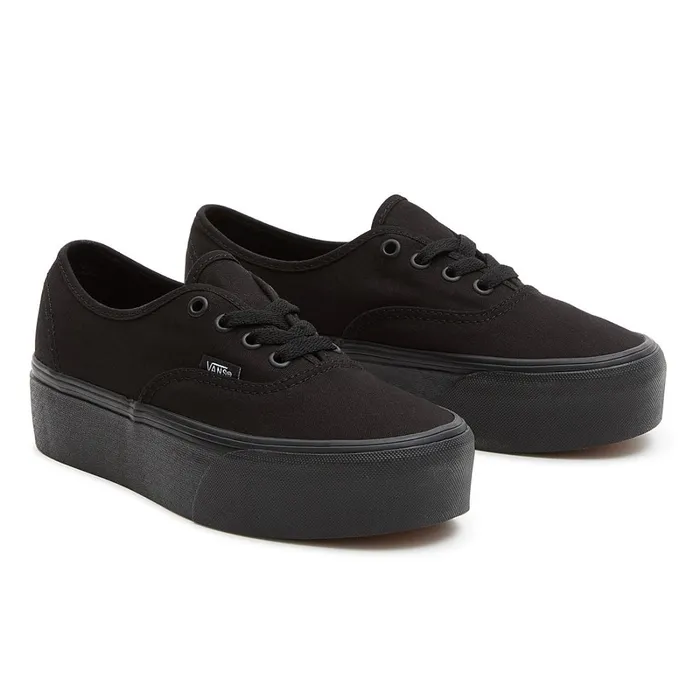 Vans Lowtop Shoes Women Canvas Authentic Stackform Shoes Black