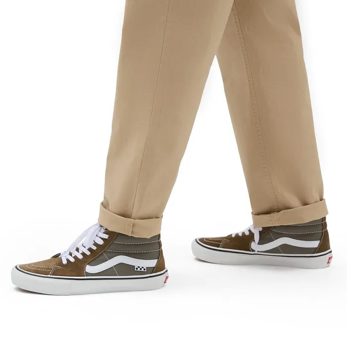 Vans Skate Shoes Men Skate Grosso Mid Shoes Grey Brown