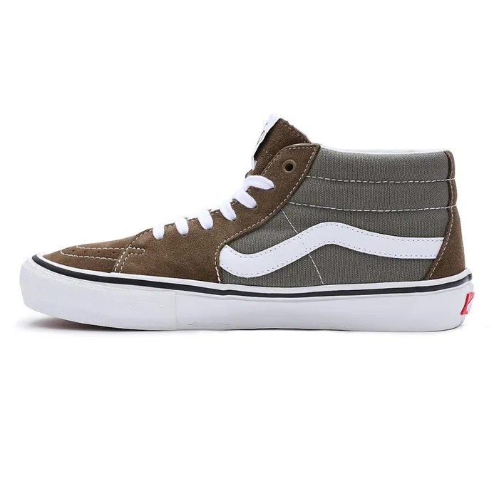 Vans Skate Shoes Men Skate Grosso Mid Shoes Grey Brown