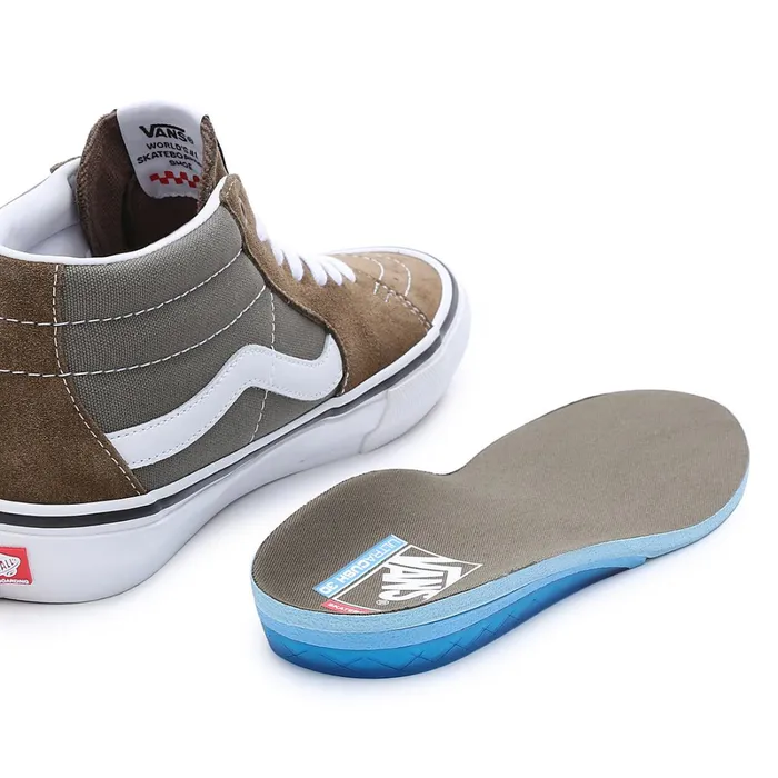 Vans Skate Shoes Men Skate Grosso Mid Shoes Grey Brown