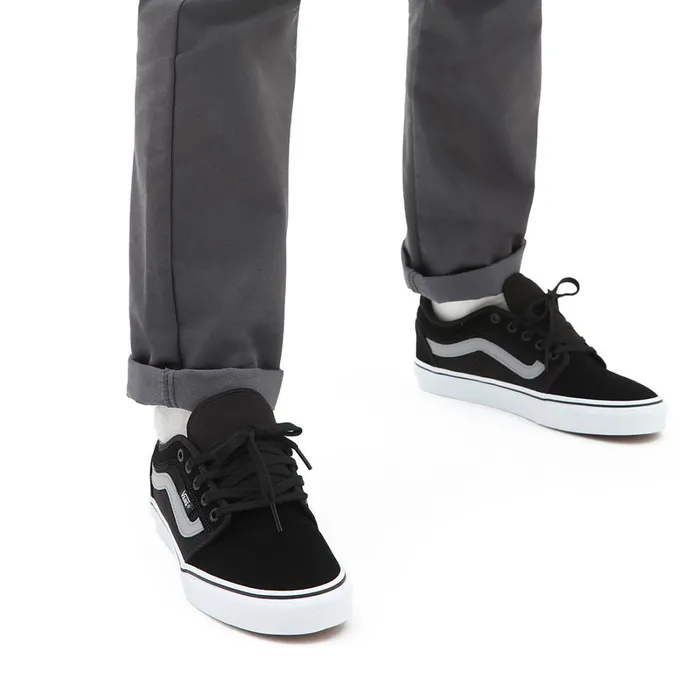 Vans Skate Shoes Women Chukka Low Sidestripe Shoes Black