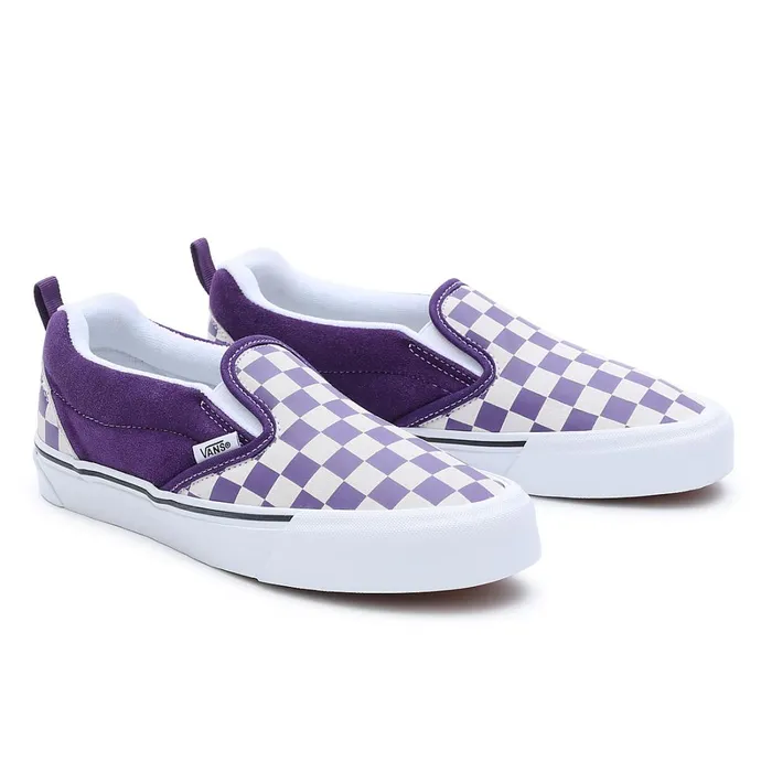 Vans Slipon Shoes Men Knu Slip Checkerboard Shoes White Purple