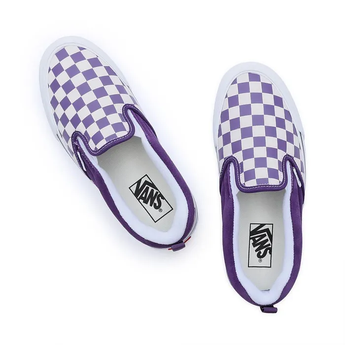 Vans Slipon Shoes Men Knu Slip Checkerboard Shoes White Purple