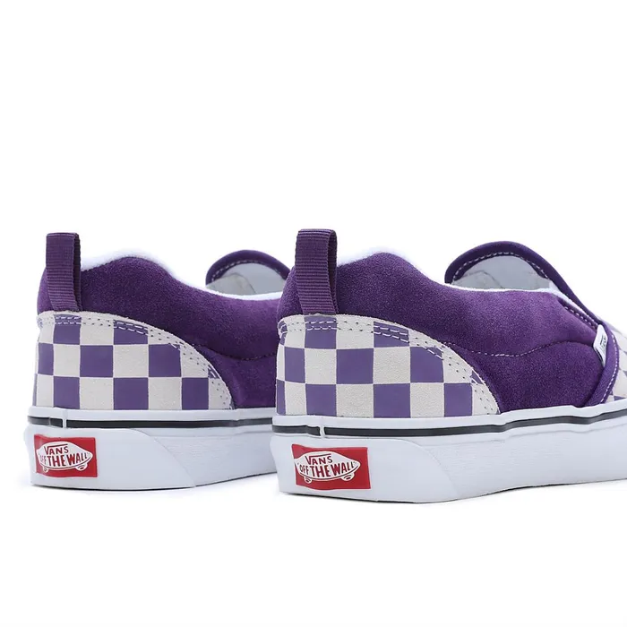 Vans Slipon Shoes Men Knu Slip Checkerboard Shoes White Purple