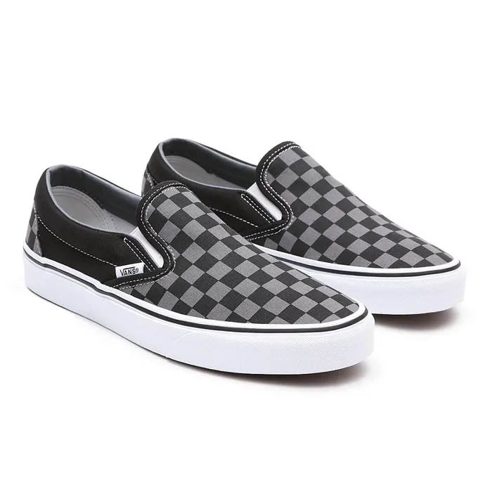Vans Slipon Shoes Women Checkerboard Classic SlipOn Shoes Black Grey
