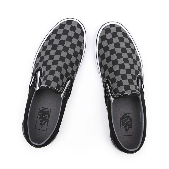 Vans Slipon Shoes Women Checkerboard Classic SlipOn Shoes Black Grey