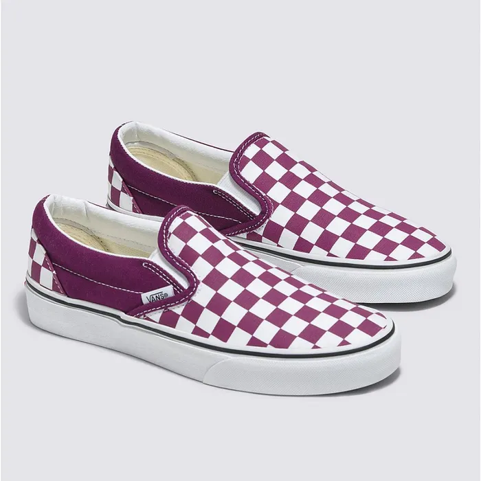 Vans Slipon Shoes Women Checkerboard Color Theory Classic SlipOn Shoes Purple