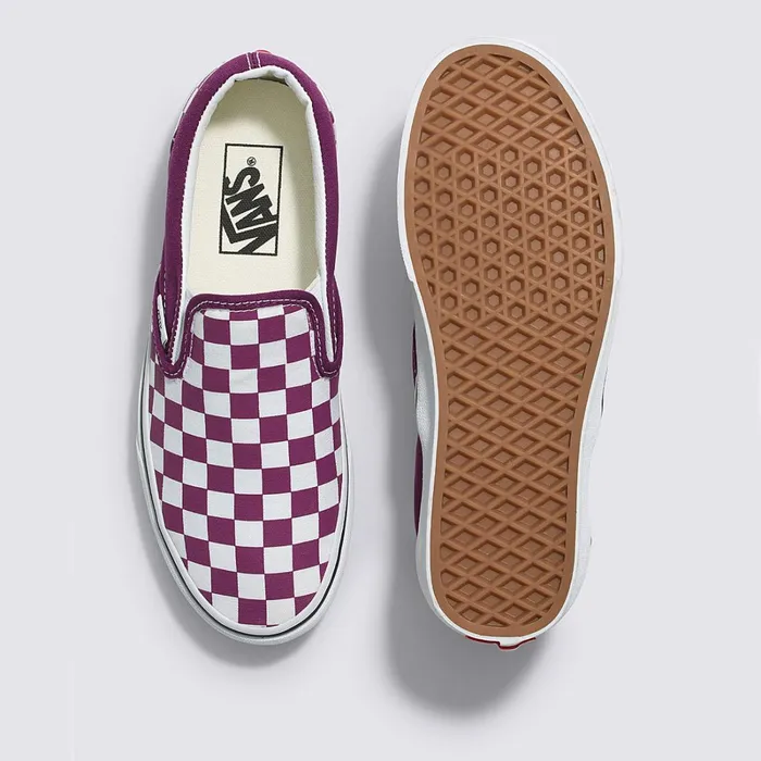 Vans Slipon Shoes Women Checkerboard Color Theory Classic SlipOn Shoes Purple