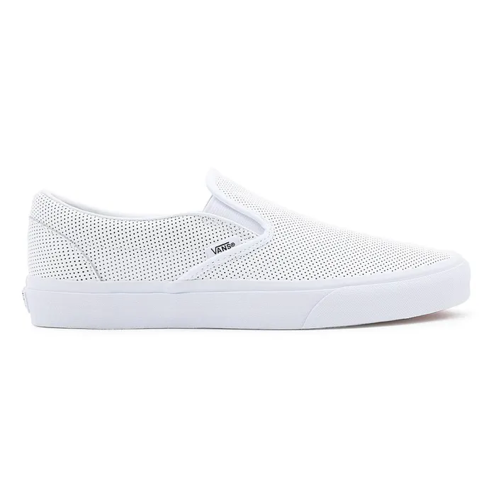 Vans Slipon Shoes Women Perf Leather Classic SlipOn Shoes White