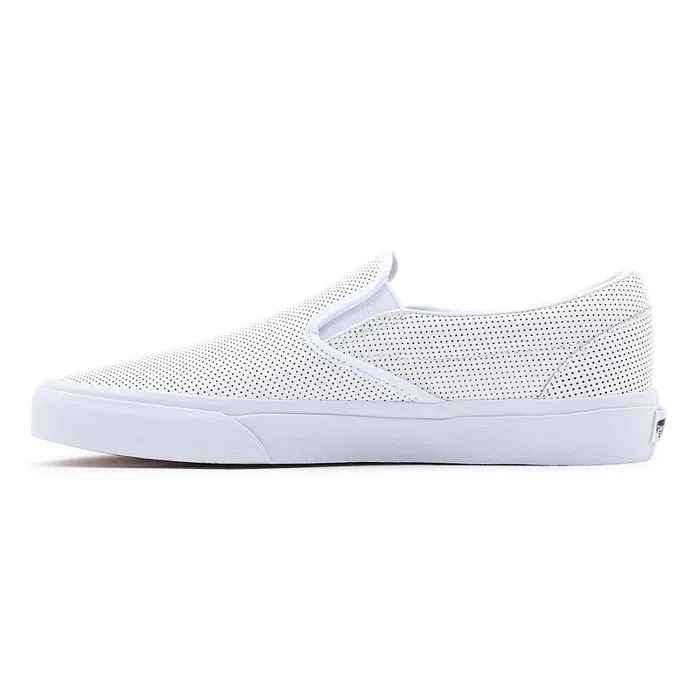Vans Slipon Shoes Women Perf Leather Classic SlipOn Shoes White
