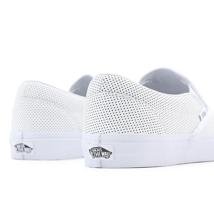 Vans Slipon Shoes Women Perf Leather Classic SlipOn Shoes White