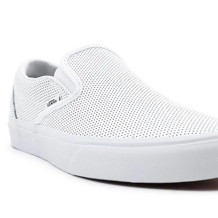 Vans Slipon Shoes Women Perf Leather Classic SlipOn Shoes White