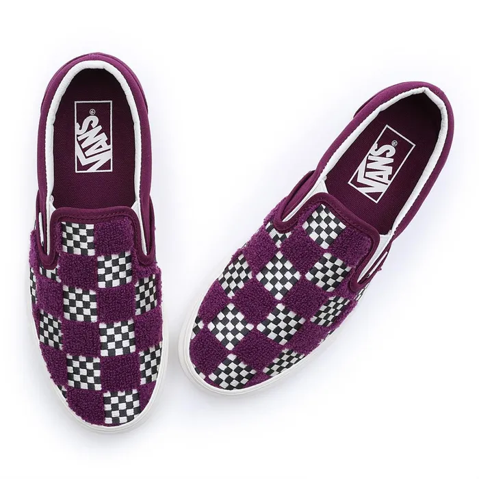 Vans Slipon Shoes Women Tufted Check Classic SlipOn Shoes Purple