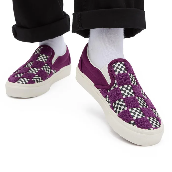 Vans Slipon Shoes Women Tufted Check Classic SlipOn Shoes Purple