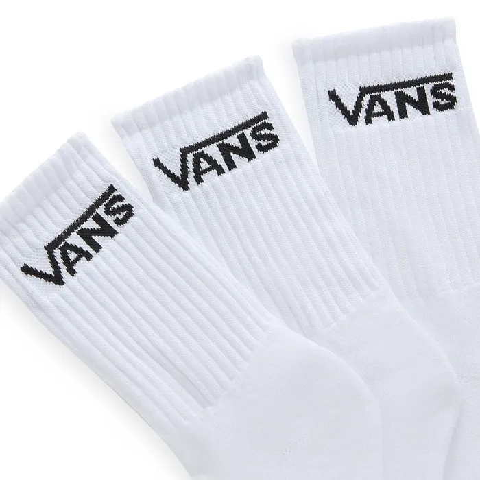 Vans Socks Kids Classic Crew Socks 3 Pairs White