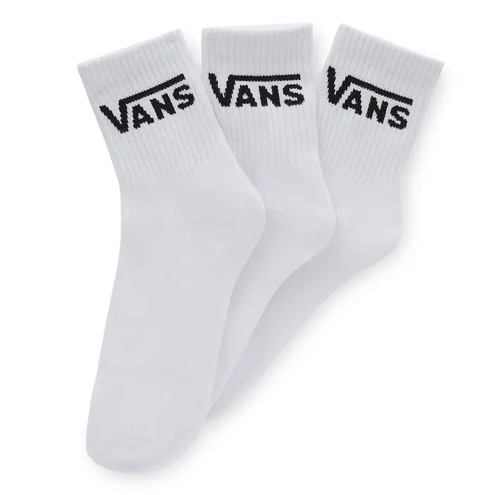 Vans Socks Men Classic Half Crew Socks 3 Pairs White