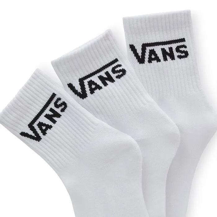 Vans Socks Men Classic Half Crew Socks 3 Pairs White