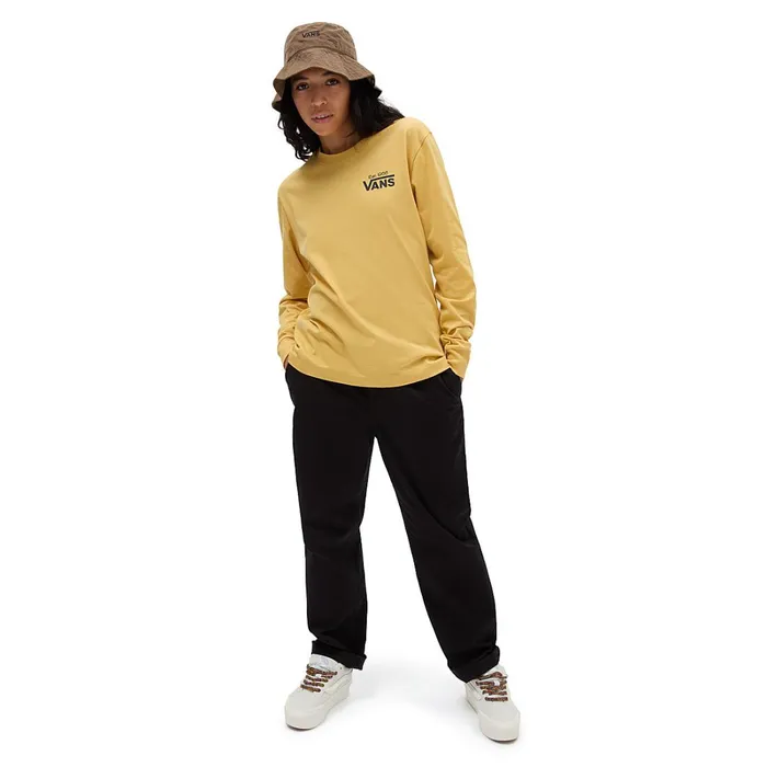 Vans Tshirts and Tops Women Floral Scent Long Sleeve Boyfriend Fit TShirt Yellow