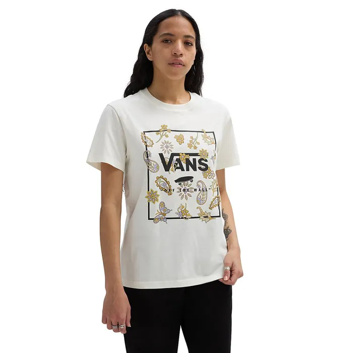 Vans Tshirts and Tops Women Trippy Floral Boyfriend Fit TShirt White
