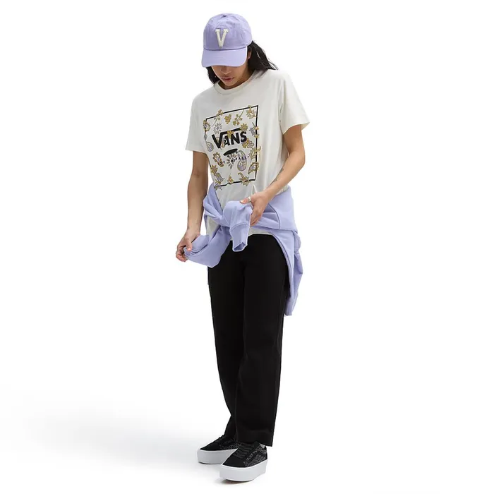 Vans Tshirts and Tops Women Trippy Floral Boyfriend Fit TShirt White