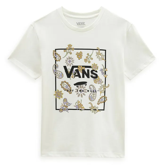 Vans Tshirts and Tops Women Trippy Floral Boyfriend Fit TShirt White
