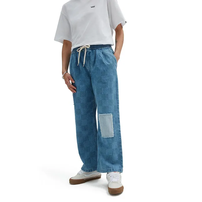 Vans Trousers and Chinos Women Mended Check Denim Range Trousers Blue