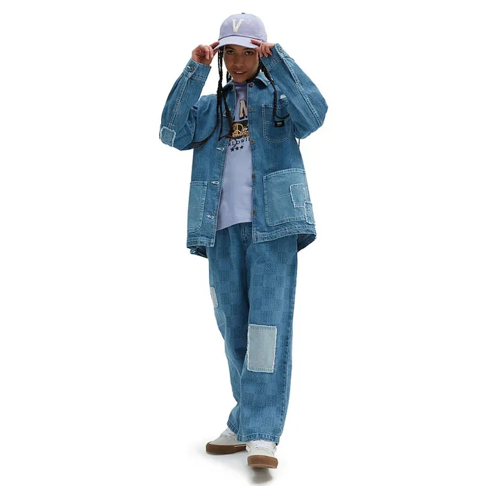 Vans Trousers and Chinos Women Mended Check Denim Range Trousers Blue