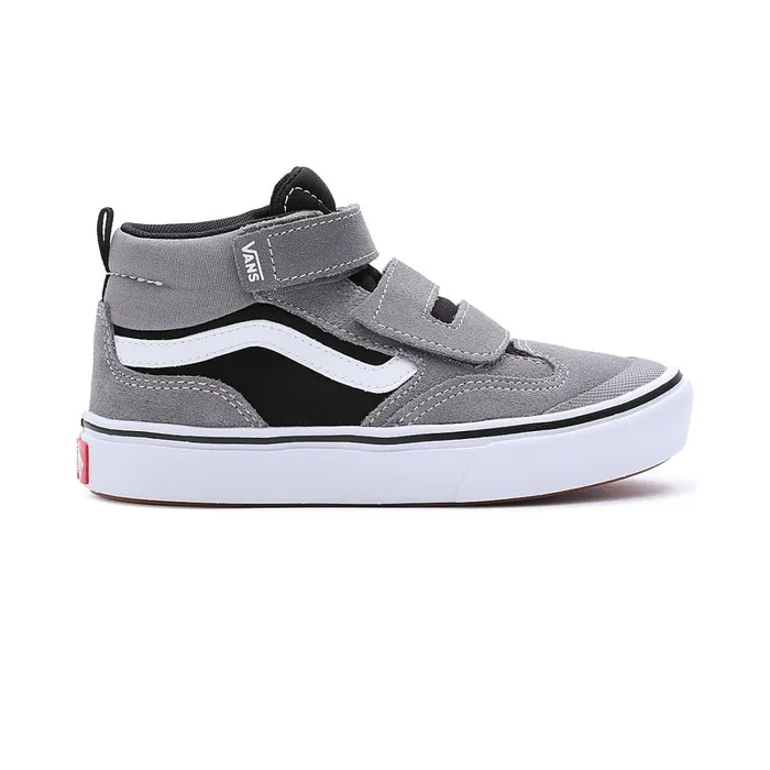 Vans View All Kids ComfyCush New Skool Mid Hook And Loop Shoes 48 Years Grey