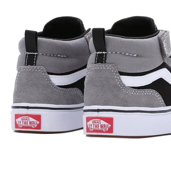 Vans View All Kids ComfyCush New Skool Mid Hook And Loop Shoes 48 Years Grey