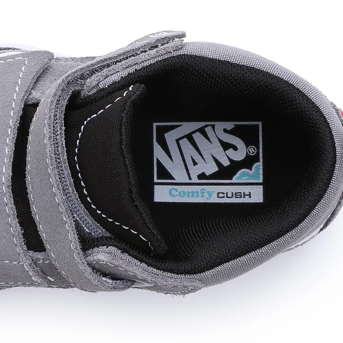 Vans View All Kids ComfyCush New Skool Mid Hook And Loop Shoes 48 Years Grey