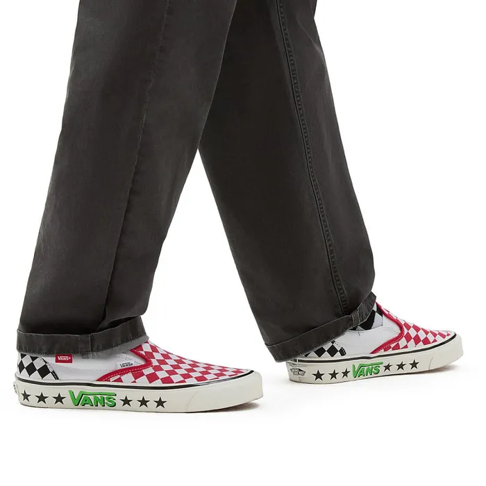 Vans View All Men Diamond Check Classic SlipOn 98 DX Shoes Red