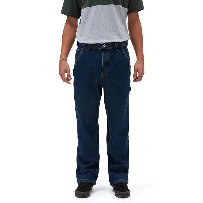 Vans View All Men Drill Chore Carpenter Loose Denim Trousers Blue