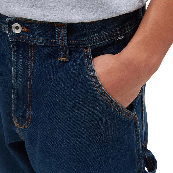 Vans View All Men Drill Chore Carpenter Loose Denim Trousers Blue