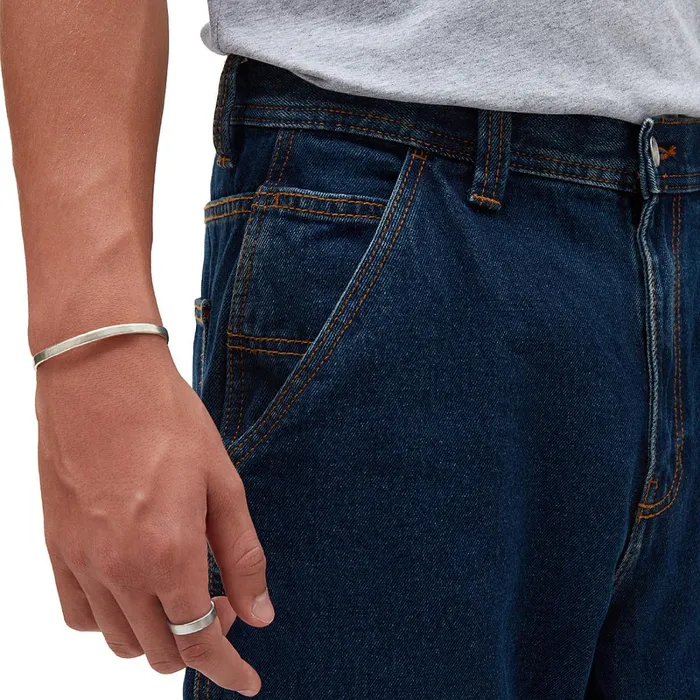 Vans View All Men Drill Chore Carpenter Loose Denim Trousers Blue