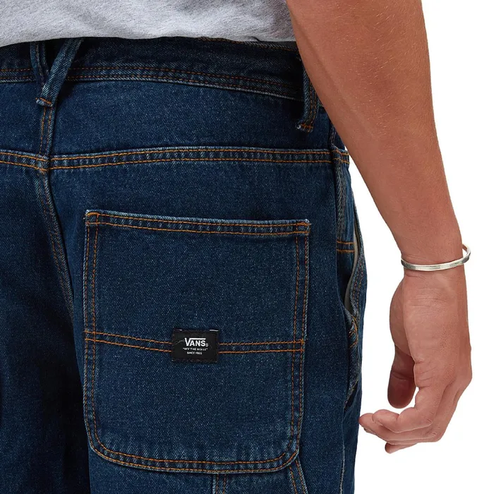 Vans View All Men Drill Chore Carpenter Loose Denim Trousers Blue