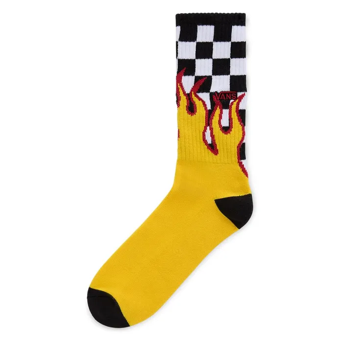 Vans View All Men Flame Check Crew Socks 1 Pair Black