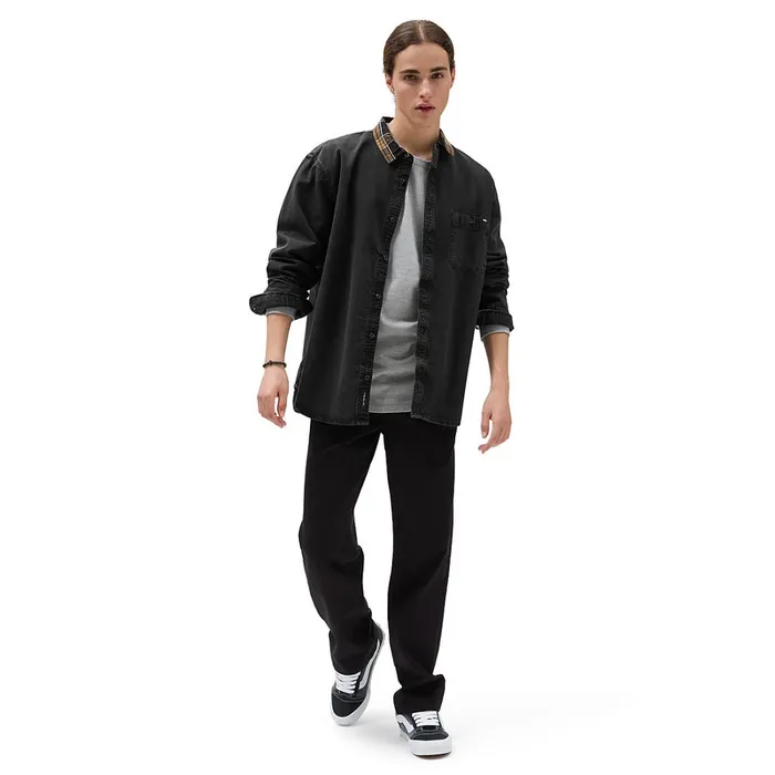 Vans View All Men Off The Wall Classic Long Sleeve TShirt Grey Vans View All Men Off The Wall Classic Long Sleeve TShirt Grey