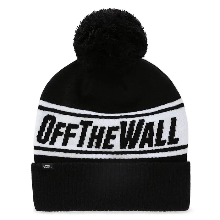 Vans View All Women Off The Wall Pom Beanie Black White