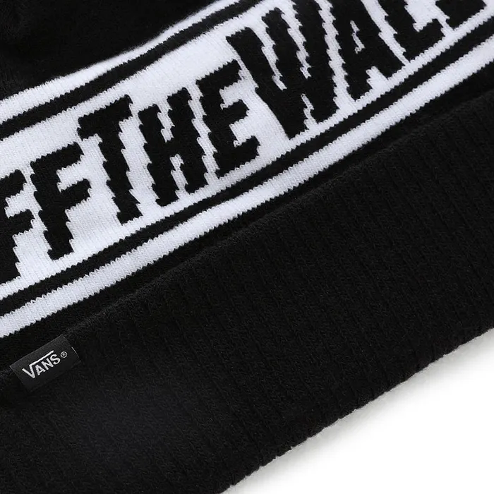 Vans View All Women Off The Wall Pom Beanie Black White
