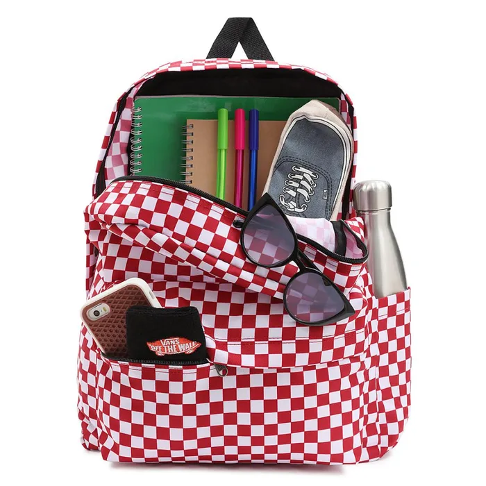 Vans View All Women Old Skool Check Backpack Red