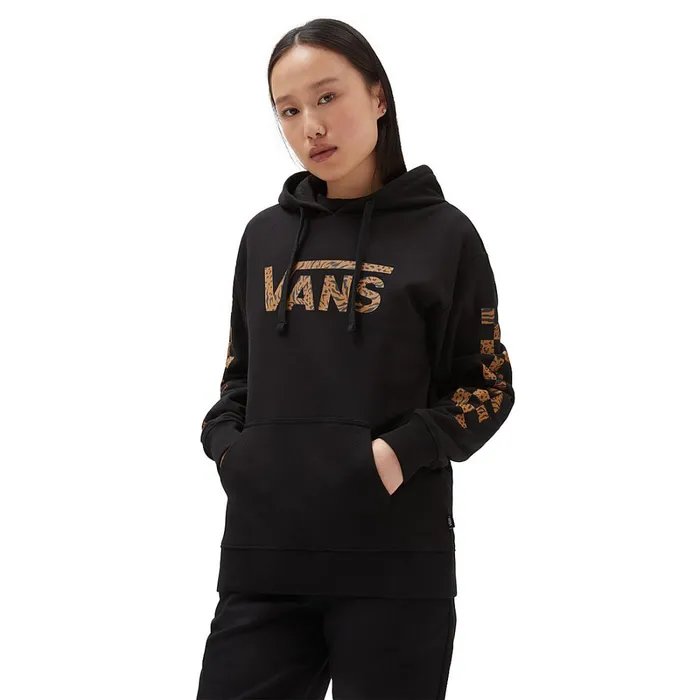 Vans View All Women Wyld Tangle Animal Boyfriend Fit Pullover Hoodie Black
