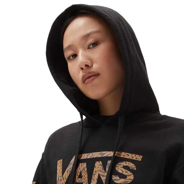 Vans View All Women Wyld Tangle Animal Boyfriend Fit Pullover Hoodie Black