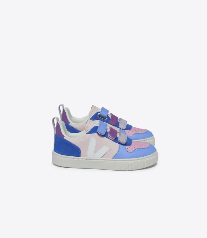 VEJA V10 Kids V10 CHROMEFREE LEATHER MULTICO PETALE WHITE
