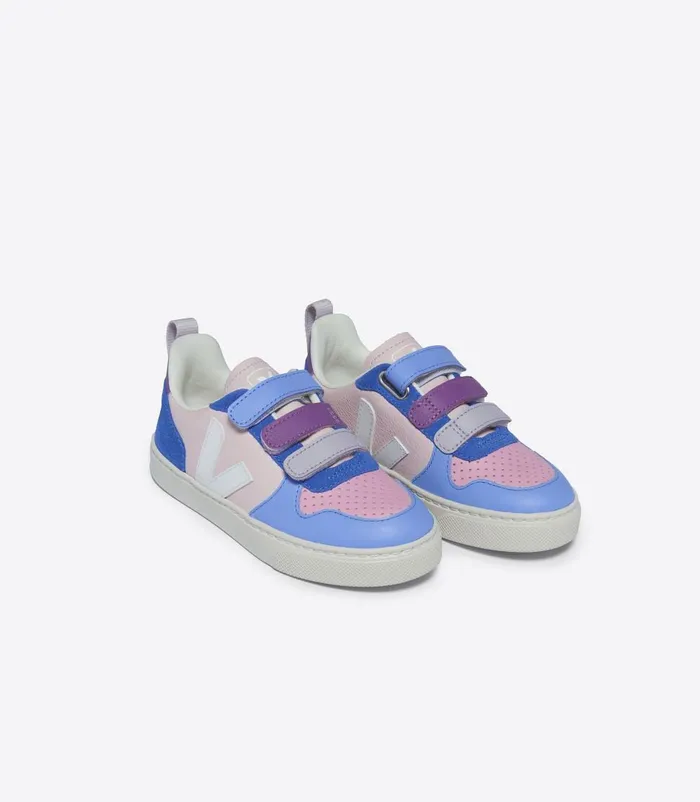 VEJA V10 Kids V10 CHROMEFREE LEATHER MULTICO PETALE WHITE
